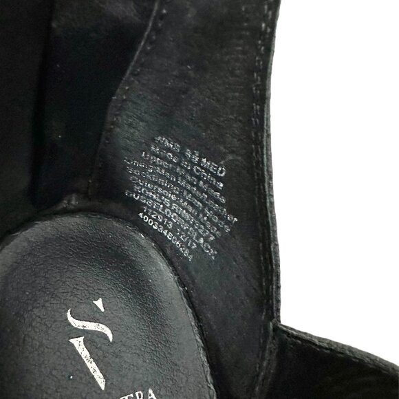 Simply Vera Vera Wang Black Sandals Size 8.5 M with Snake Pattern Open Toe Heel - Picture 3 of 6